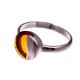Gintaro - sidabro žiedas "Švelnumas"