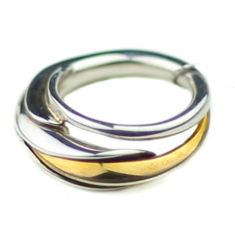 Sidabro ir auksuoto žalvario žiedas