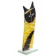Vitražinio stiklo skulptūra "Katinas"